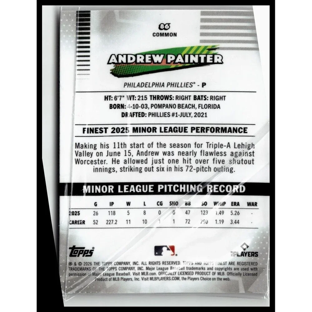 2026 Finest Andrew Painter Common Base Rookie RC Phillies
